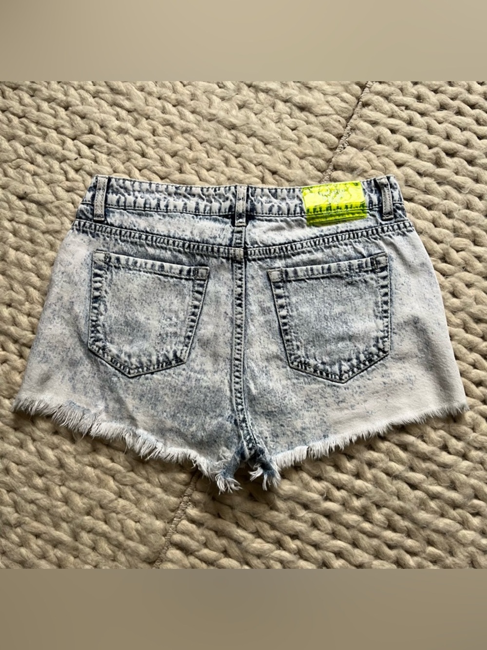 High-Rise Acid Wash ‘Blue Spice’ Denim Shorts | size 9